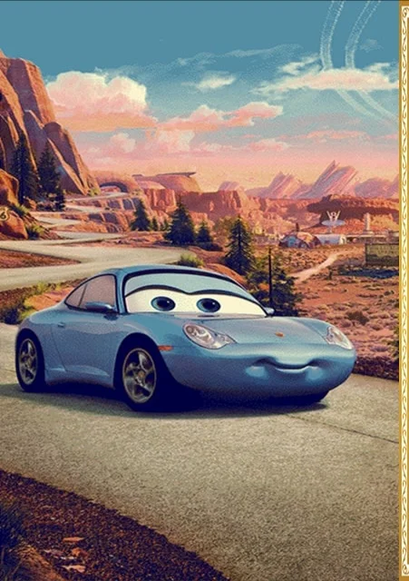 فرش فانتزی کودک طرح ماشین آبی