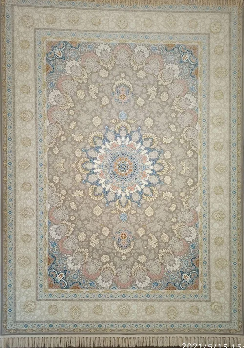 فرش 1200 شانه نقشه آینور نقره ای درجه یک صادراتی
