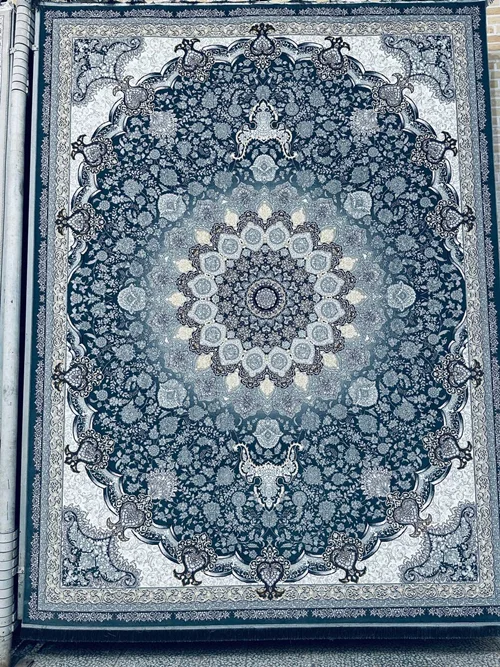 فرش ماشینی کاشان 700 شانه نقشه سلطان زمینه دودی