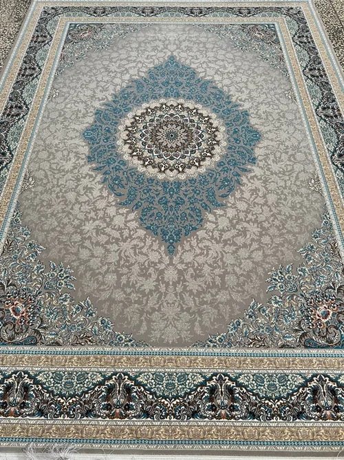 فرش ماشینی کاشان 700 شانه نقشه آرین زمینه فیلی