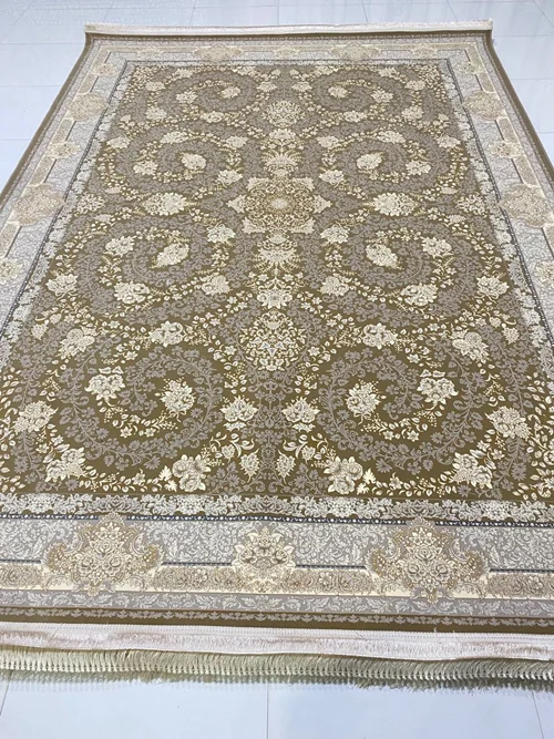 فرش1200 شانه 9متری ماشینی کاشان  درجه یک صادراتی  کد1406برجسته