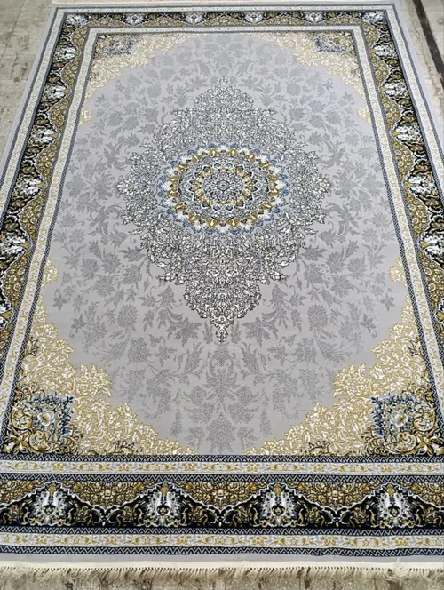 فرش ماشینی ارزان قیمت نقشه ارمان  زمینه نقره ای