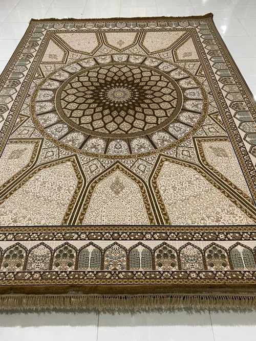 فرش1200 شانه6متری ماشینی کاشان  درجه یک صادراتی کد1204 برجسته