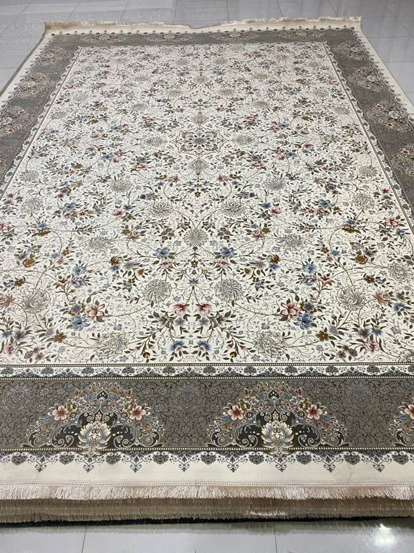 فرش 6متری  1200 شانه ماشینی کاشان  درجه یک صادراتی کد 1461 برجسته
