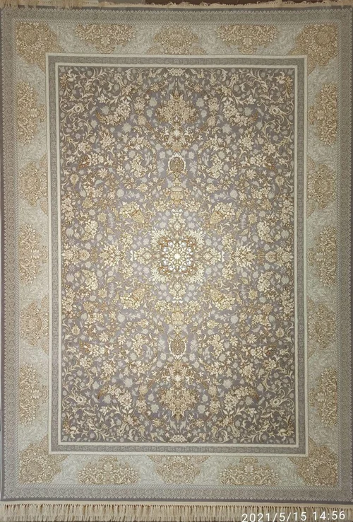 فرش 1200 شانه نقشه نازنین نقره ای درجه یک صادراتی