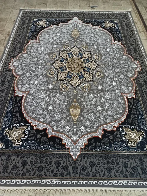 فرش ماشینی کاشان نقشه سلین زمینه فیلی