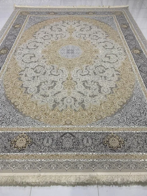 فرش 1200 شانه ماشینی کاشان  درجه یک صادراتی کد1474 برجسته