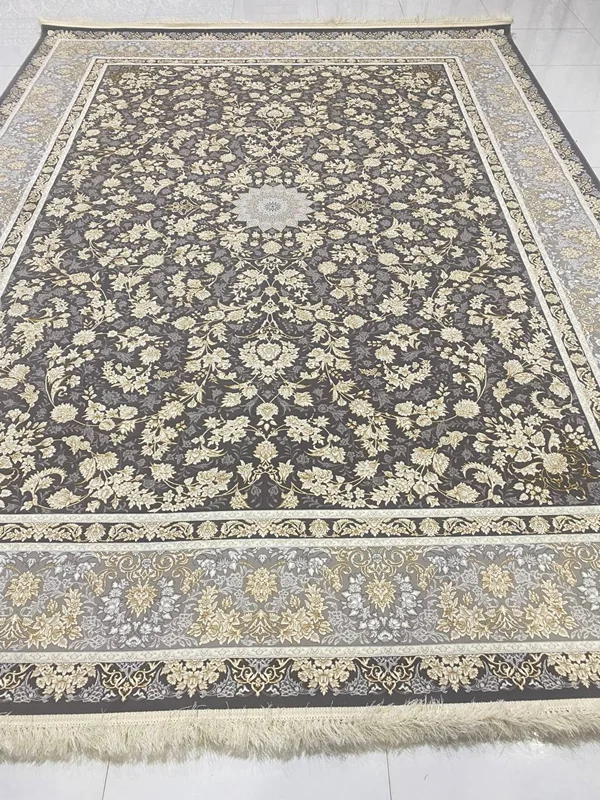 فرش 1200 شانه ماشینی کاشان  درجه یک صادراتی کد1470 برجسته