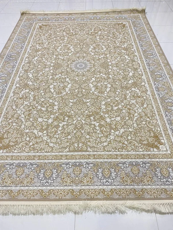 فرش 9متری  1200 شانه ماشینی کاشان  درجه یک صادراتی کد 1463برجسته