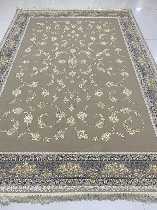 فرش 1200 شانه ماشینی کاشان  درجه یک صادراتی کد 1473 برجسته
